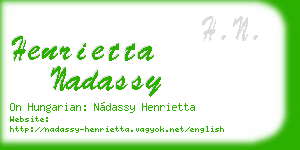 henrietta nadassy business card